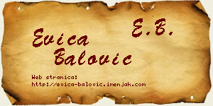 Evica Balović vizit kartica